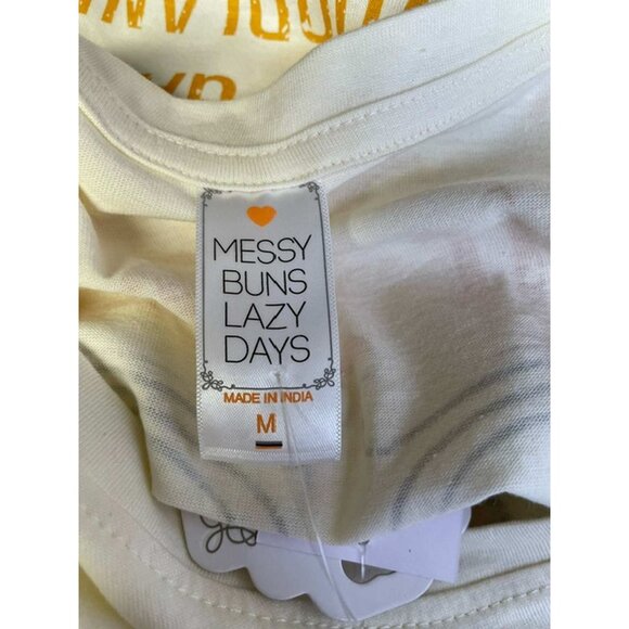 Messy Buns, Lazy Days Nashville Rock & Roll T-Shirt MEDIUM - Picture 3 of 11